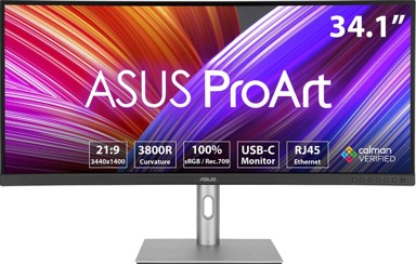 ASUS Zakrivljeni monitor za kreatore ProArt Display PA34VCNV, 86,6 cm (34,1"), IPS, UWQHD, 60 Hz, HDR10 (90LM04A0-B02370)